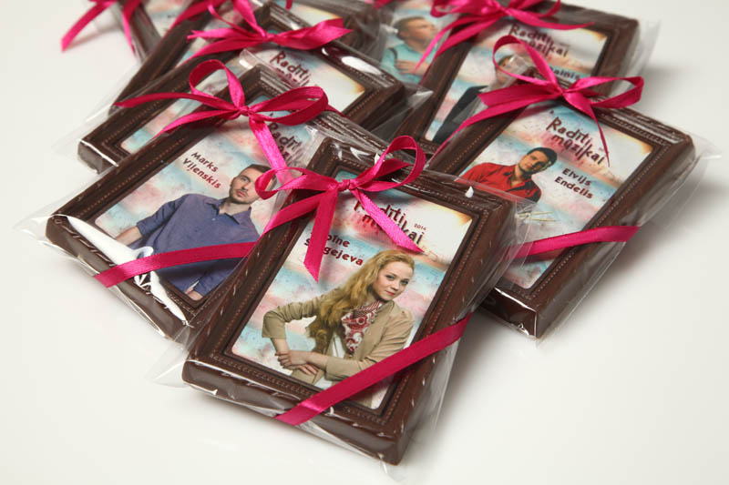 Prize - 90g Framed Chocolate Picture in a Polybag with Ribbon