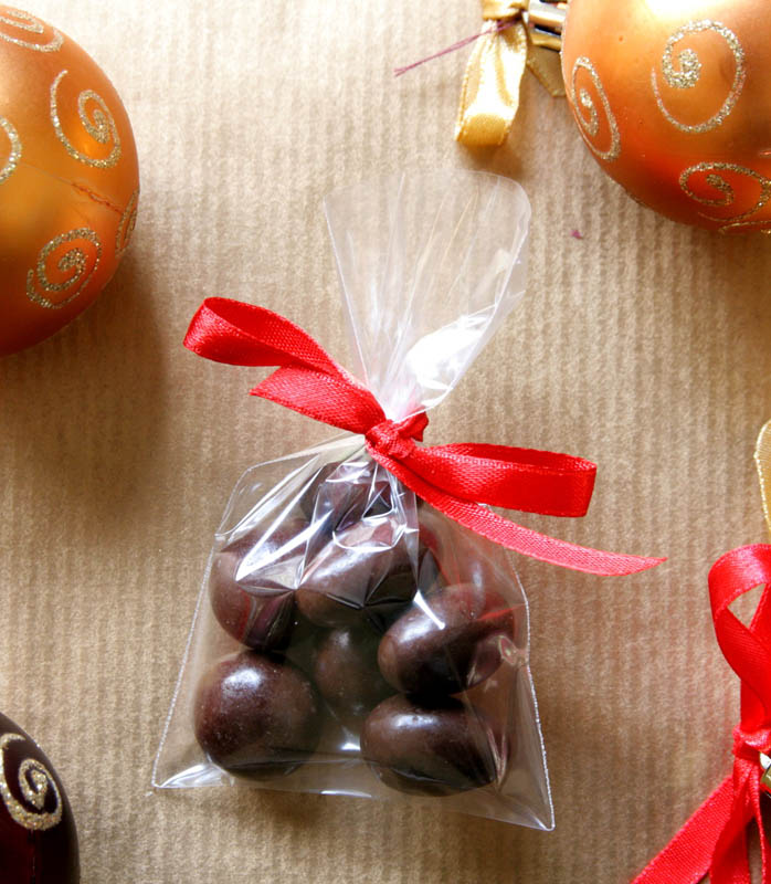 Chocolate Nuts - Nuts in chocolate in a bag with ribbon