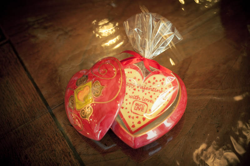 Chocolate Heart in a Bag with Ribbon, 30g