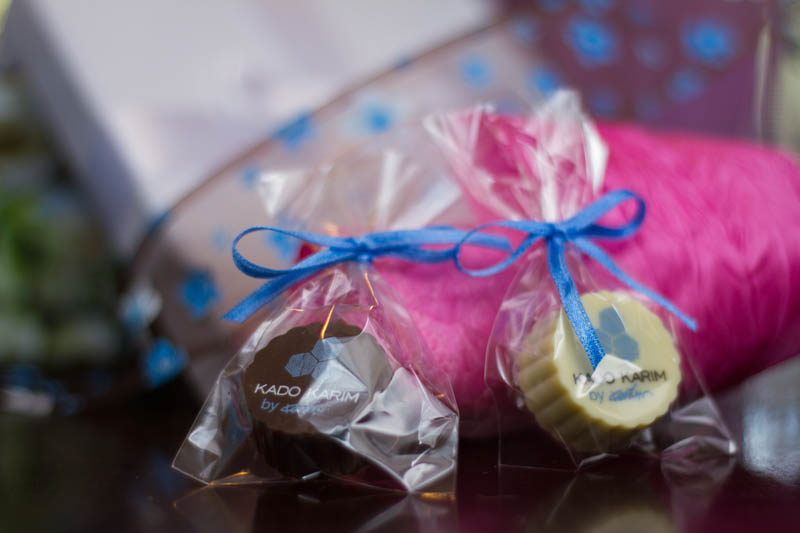 Printing On Chocolate - Praline with Hazel Nut Cream Filling in a polybag with Ribbon, 13g