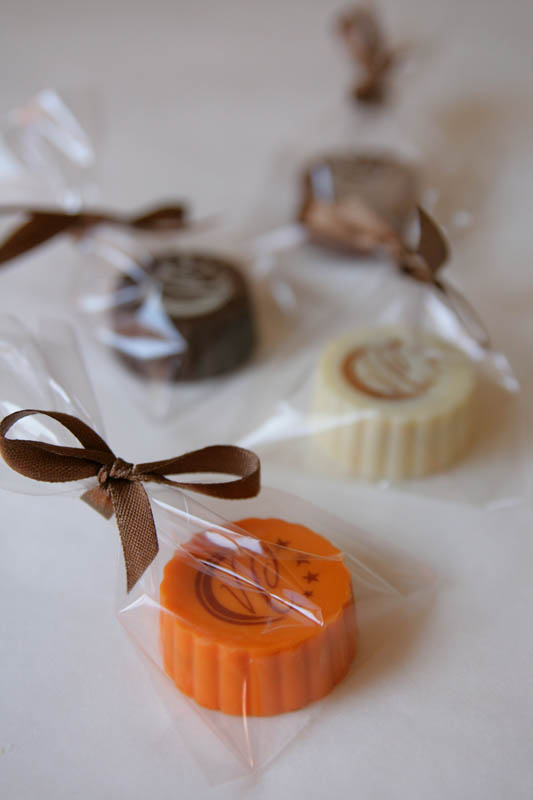 Exhibition Marketing - Praline with Hazel Nut Cream Filling in a polybag with Ribbon, 13g