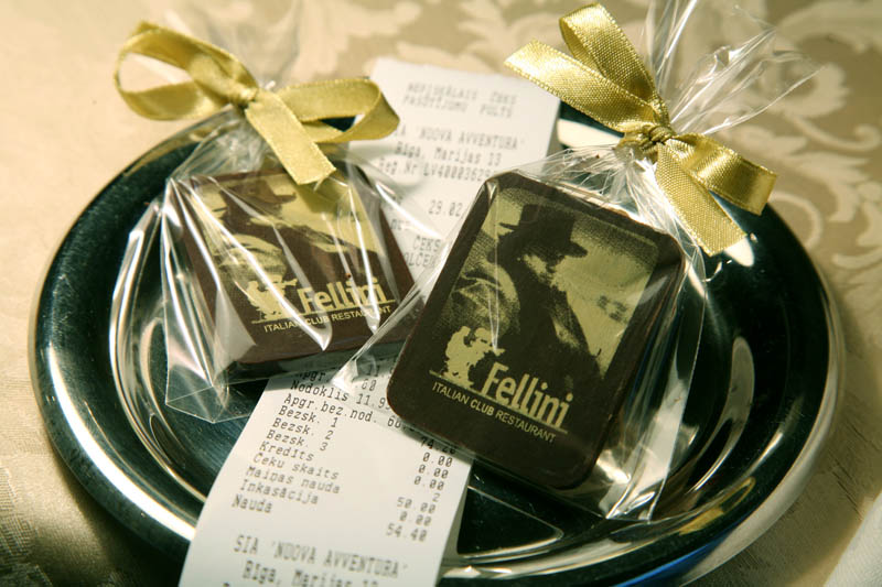 Creative Bill Ideas - 7g Promotional Chocolate Bar in a Polybag with Ribbon
