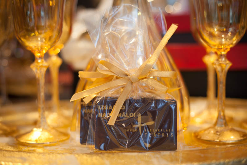 Golden Chocolate - 20g Promotional Chocolate Bar in a Polybag with Ribbon