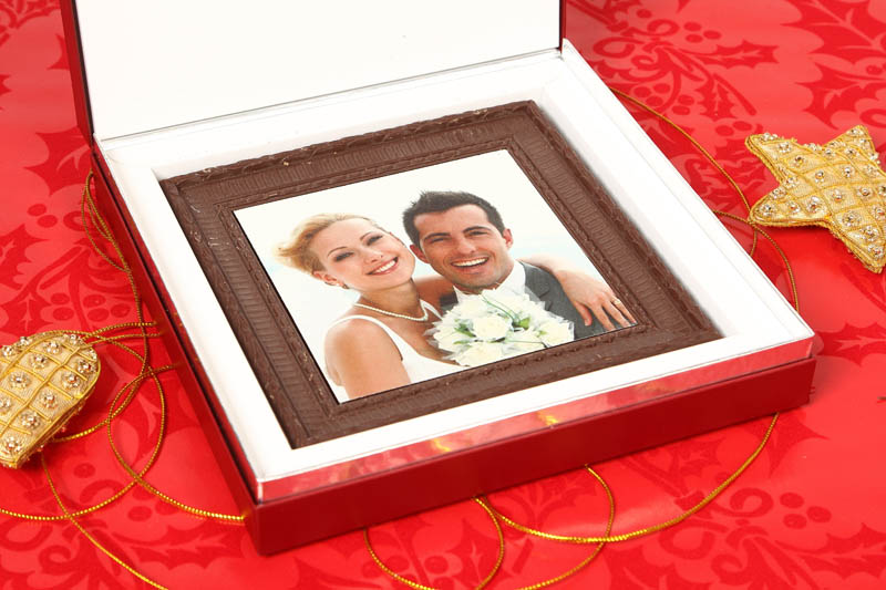 Wedding Chocolates - 250g Framed Chocolate Picture in a box with magnet