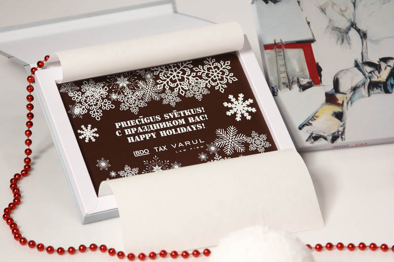 Printing On Boxes - Promotional Chocolate Bar in a box with magnet, 275g