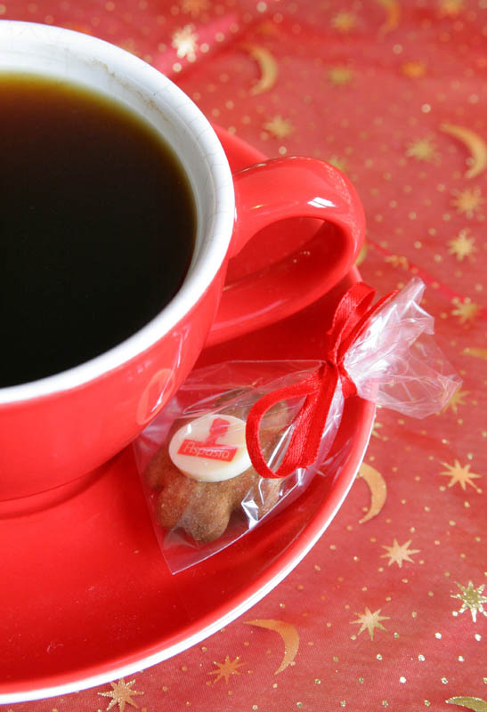 Coffee Chocolates - Gingerbread biscuit / Pepper Cookie with Chocolate in a Polybag with Ribbon, 5g